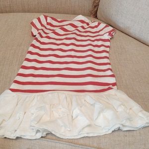 Cream and Red stripes Polo dress